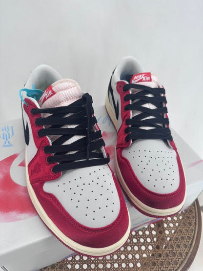 Nike Size 10.5 Red &amp; White Air Jordan Retro Low Shoes