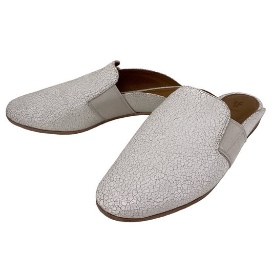 White W Shoe Size 7.5 FRYE Mules