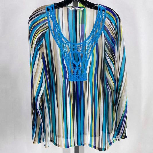 Size L TRINA TURK Silk Stripe Shirt